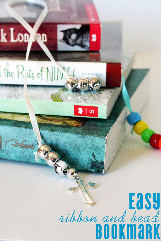 easy DIY ribbon and bead bookmark - Kim Byers